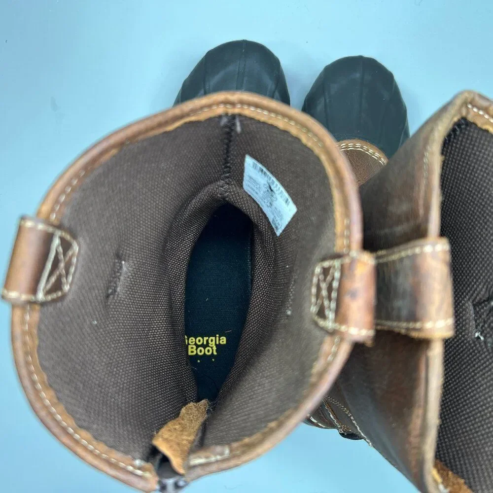 Georgia Boot Marshland‎ Boots Boy's Size 7 Brown Leather Pull On Muck Duck Boots